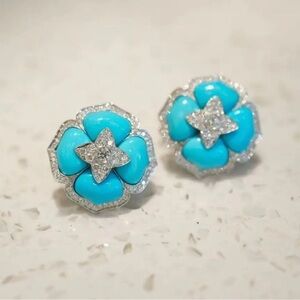 Turquoise Flower Earrings